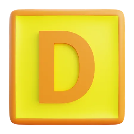 D Letter  3D Icon