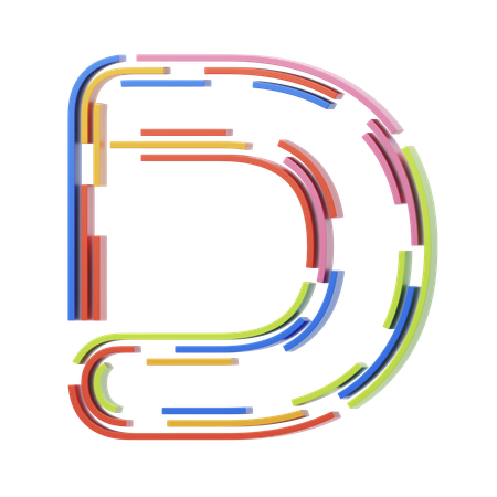 D Letter  3D Icon