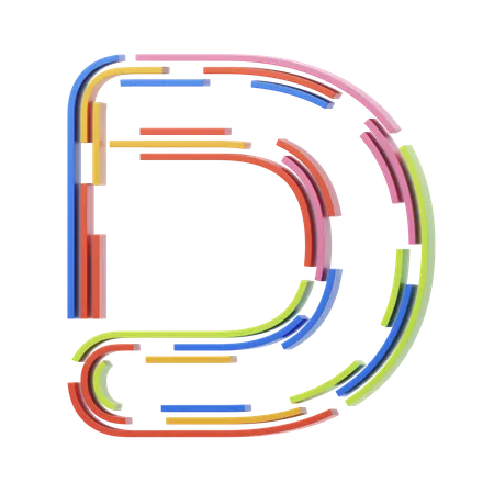 D Letter  3D Icon