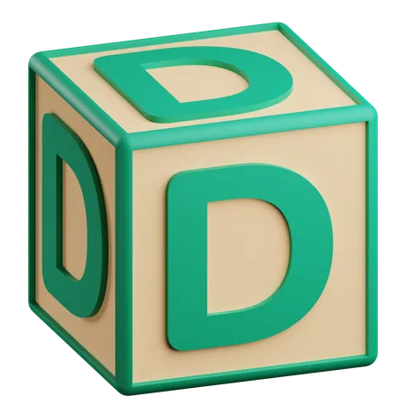 3 D D Letter Illustration 3D Icon