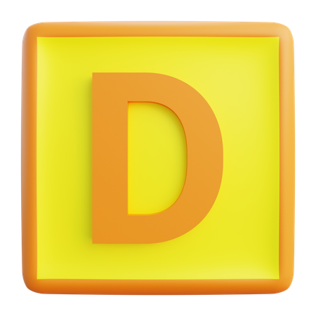 D Letter  3D Icon