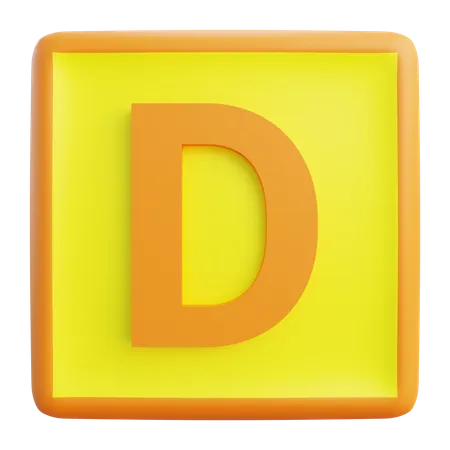 3 D D Letter With Isolated Background 3D Icon