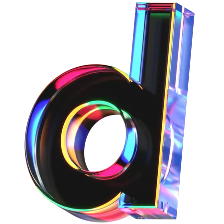 3 D Icon Of A Glass Letter D 3D Icon