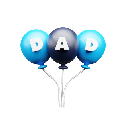 Dad Balloon  3D Icon