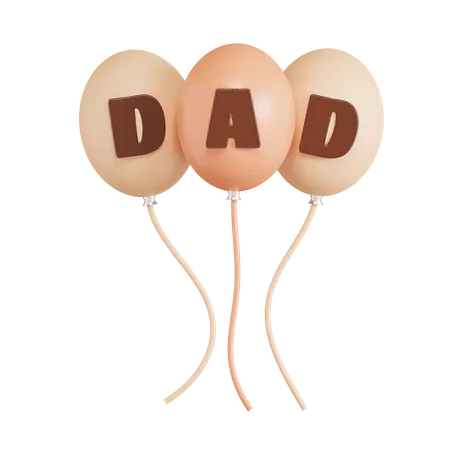 Dad Balloon  3D Icon