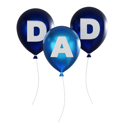 Dad Balloons  3D Icon