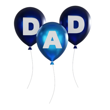 Dad Balloons  3D Icon
