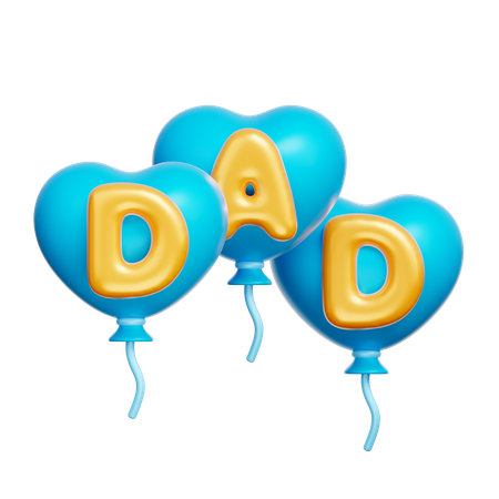 Dad Balloons  3D Icon