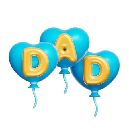 Dad Balloons  3D Icon