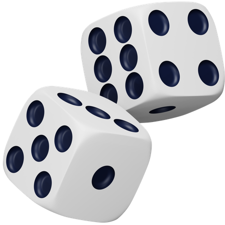 Dados blancos rodantes  3D Icon