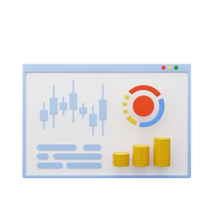 Dados de análise de mercado  3D Illustration