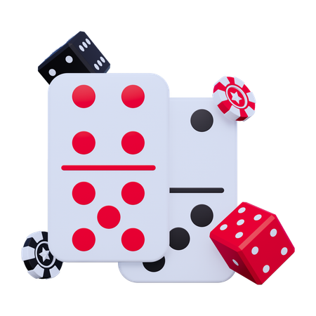 Dados de dominó con fichas  3D Icon