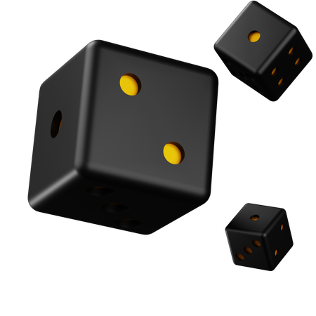 Dados negros  3D Icon