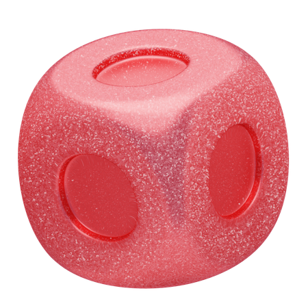 Dados redondos rojos abstractos con purpurina  3D Icon