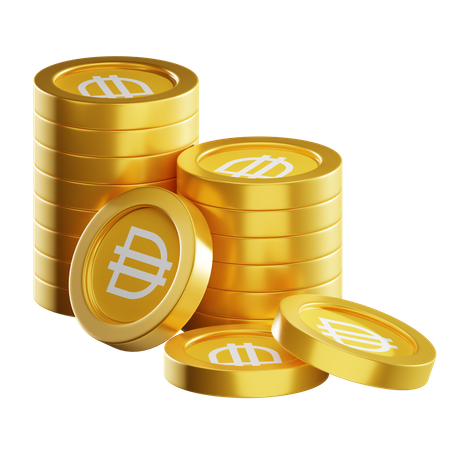 Dai Coin Stacks  3D Icon