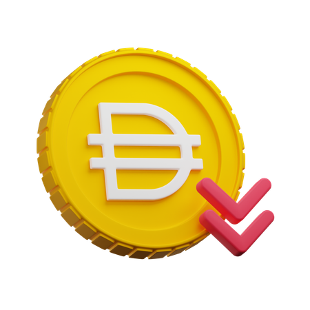 Dai Crypto Down  3D Icon