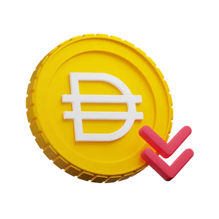 Dai Crypto Down  3D Icon