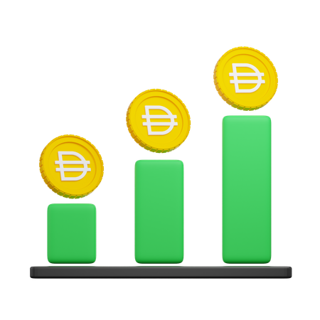 Dai Crypto Graph  3D Icon