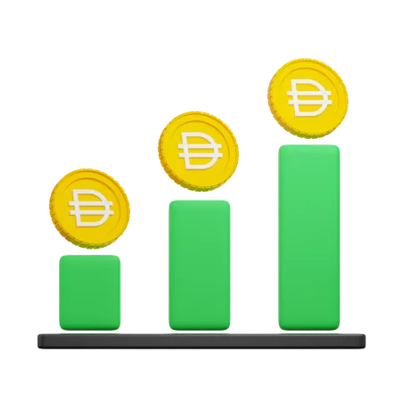 Dai Crypto Graph  3D Icon