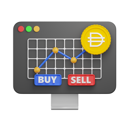 Dai Crypto Graph  3D Icon