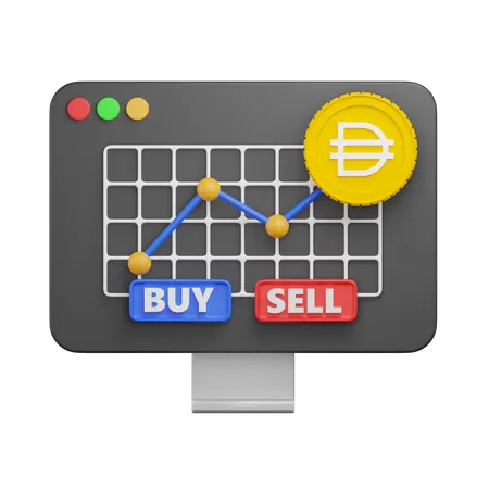 Dai Crypto Graph  3D Icon