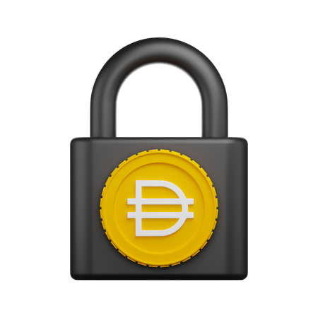 Dai Crypto Padlock  3D Icon
