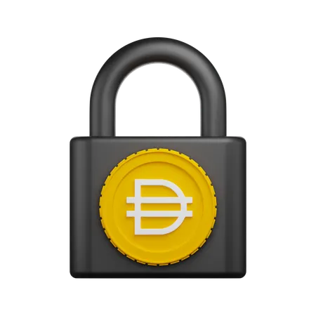 Dai Crypto Padlock  3D Icon