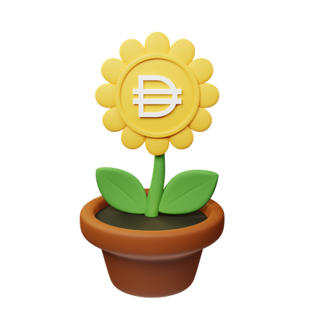 Dai Crypto Plant Pot  3D Icon