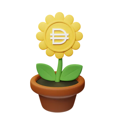 Dai Crypto Plant Pot  3D Icon