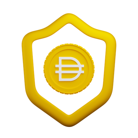 Bouclier cryptographique dai  3D Icon