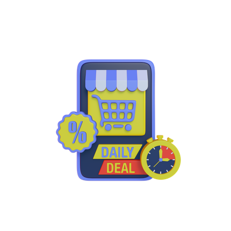 Daily Deal Shopping Discount  3D Illustration