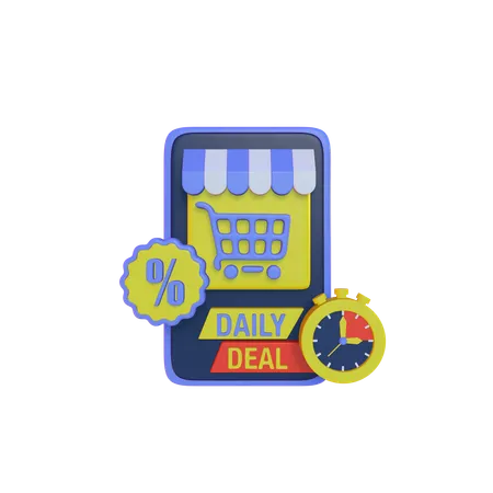 Daily Deal Shopping Discount  3D Illustration