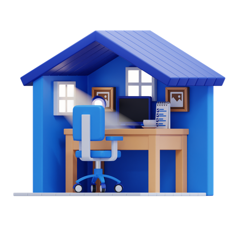 Daily life working from home  3D Icon