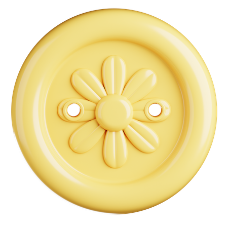 デイジーセンターボタン  3D Icon