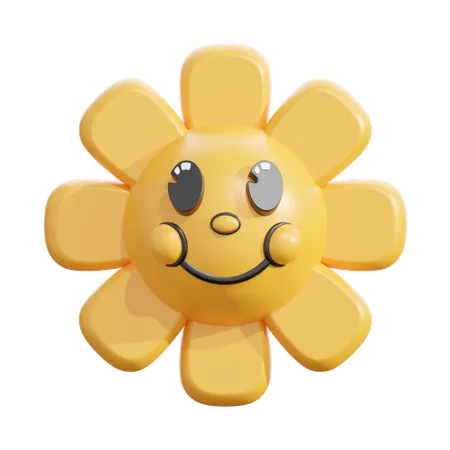 Daisy flower smile face  3D Icon