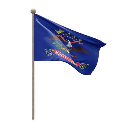 Mât de drapeau du Dakota du Nord  3D Icon