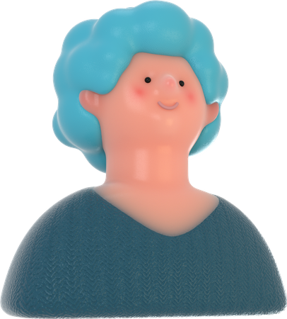 Dama de pelo rizado  3D Icon