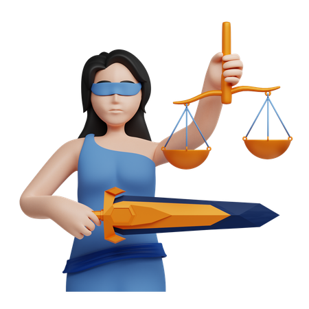 Señora de la justicia  3D Icon