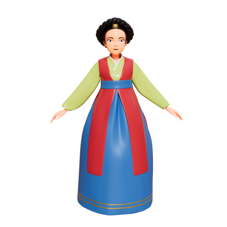 Dama surcoreana  3D Illustration