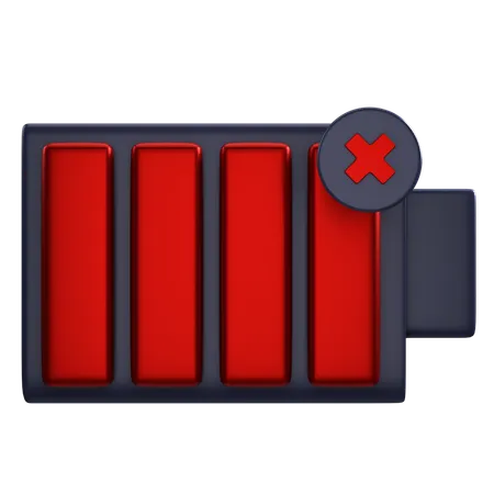 3 D Render Damage Battery Illustration 3D Icon