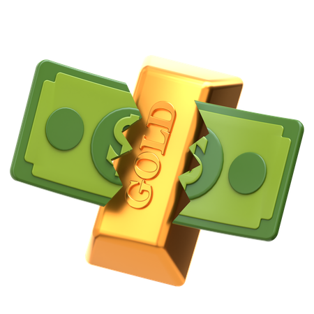 Damage Money and Gold  3D Icon