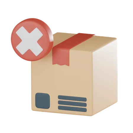 Damaged Cardboard Box Cross Cancel Badge Providers Face Ensuring Safe Timely Delivery Goods Use Articles Infographics Or Social Media Posts About Logistics 3 D Render Illustration 3D Icon