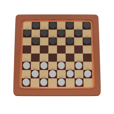 Schachbrett Aus Holz 3D Icon