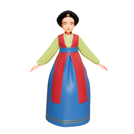 Dame sud-coréenne  3D Illustration