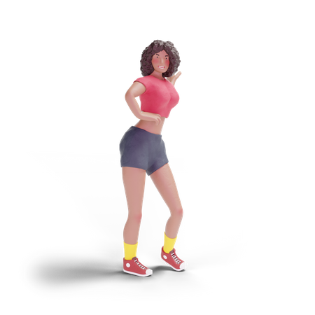 Dançarina Afro-Americana  3D Illustration