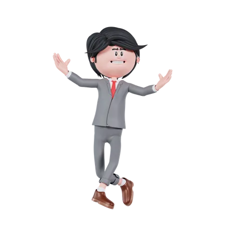 Dancing Businessman With Joy  3D Illustration