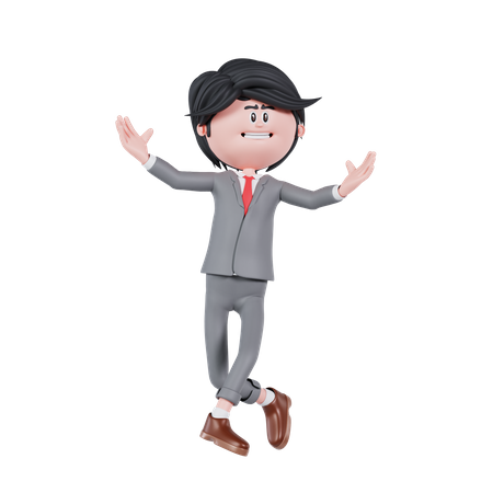 Dancing Businessman With Joy  3D Illustration