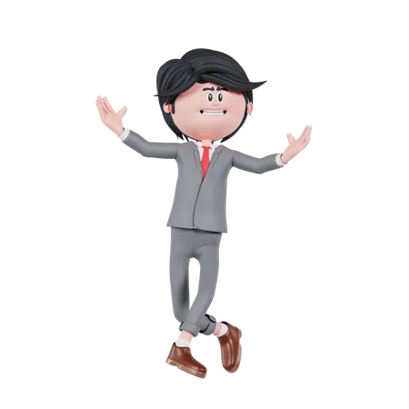 3 D Businessman Is Dancing And Happy 3D Illustration