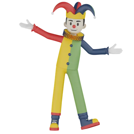 Dancing Joker  3D Illustration