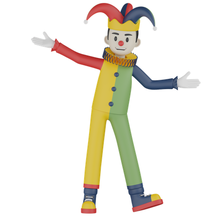 Dancing Joker  3D Illustration
